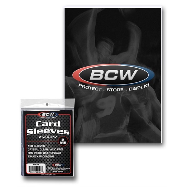 CASE /10000 BCW Baseball Trading Card Acid Free Soft Poly Sleeves 2 5/8 X 3 5/8-image