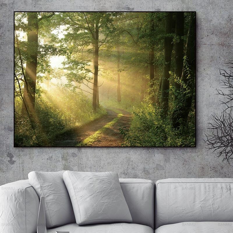 Wall Art picture Abstract Canvas painting forest Picture art wall Oil Painting-image