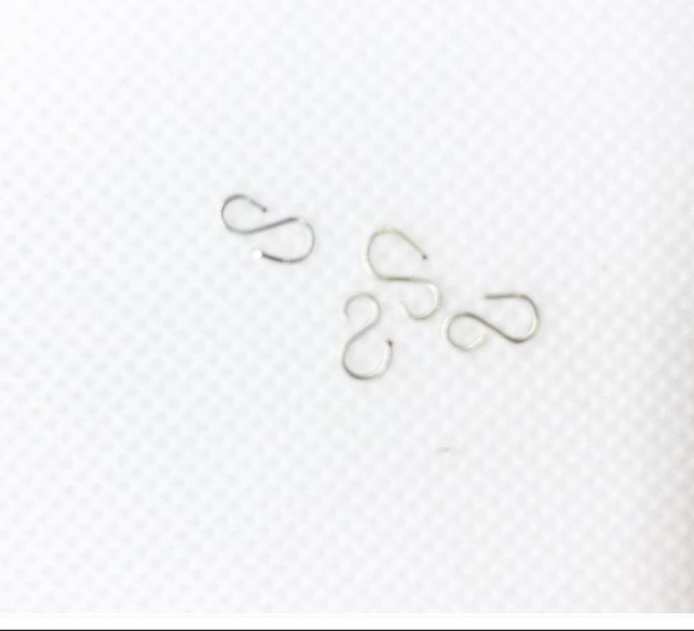 miniature hooks christmas tree ornament HOOKS only set of 20  silver 8-10mm