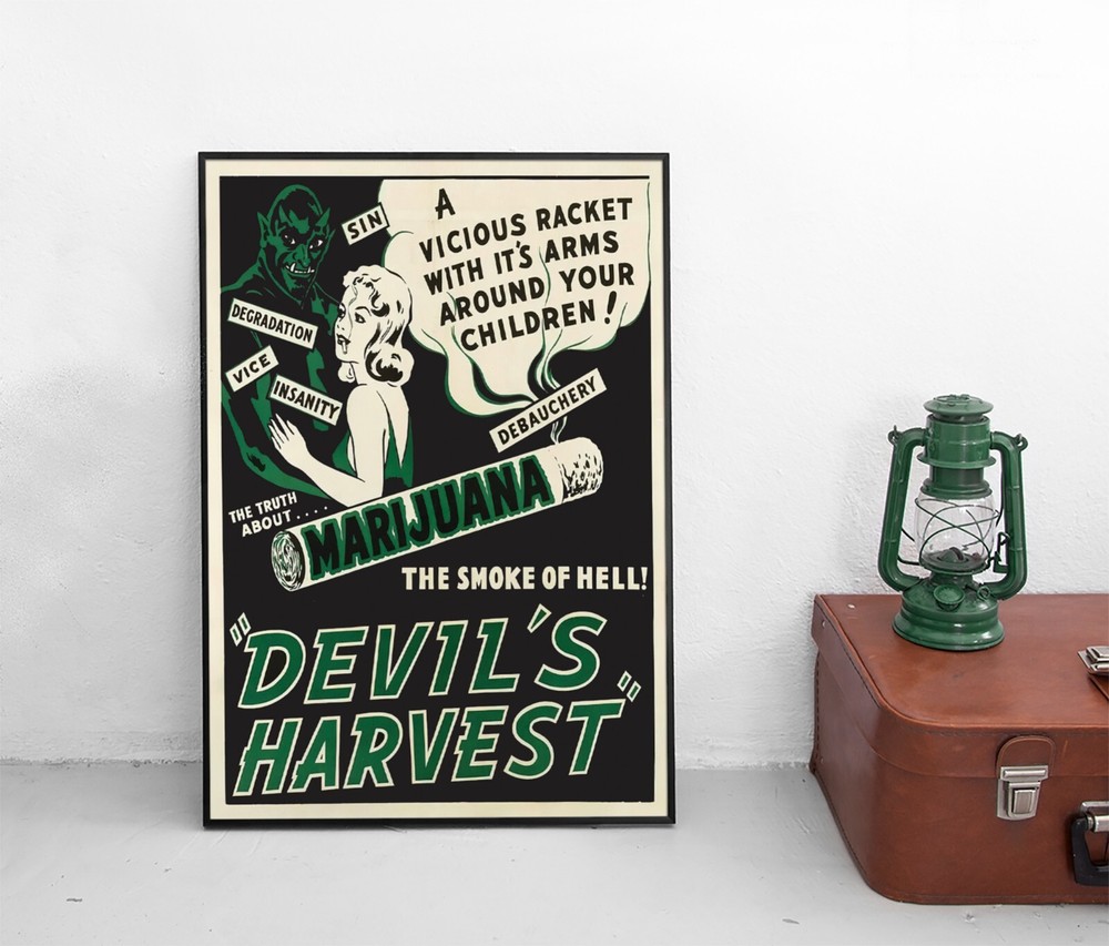 1970s Anti Drug Poster USA Against Marijuana / Marijuana / Weed / Weed / Weed