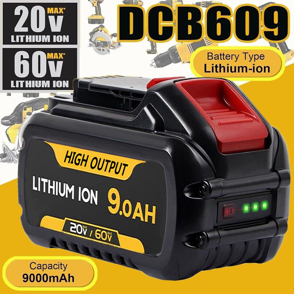 DEWALT DCB609 20V/60V MAX FLEXVOLT 9.0Ah Lithium-Ion Replacement Battery
