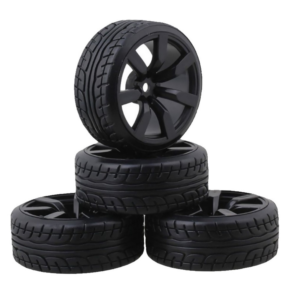 4X 12mm Hex Hub Drift Wheel Rim Tires for Tamiya TT01 TT02 1/10 RC Racing Car r