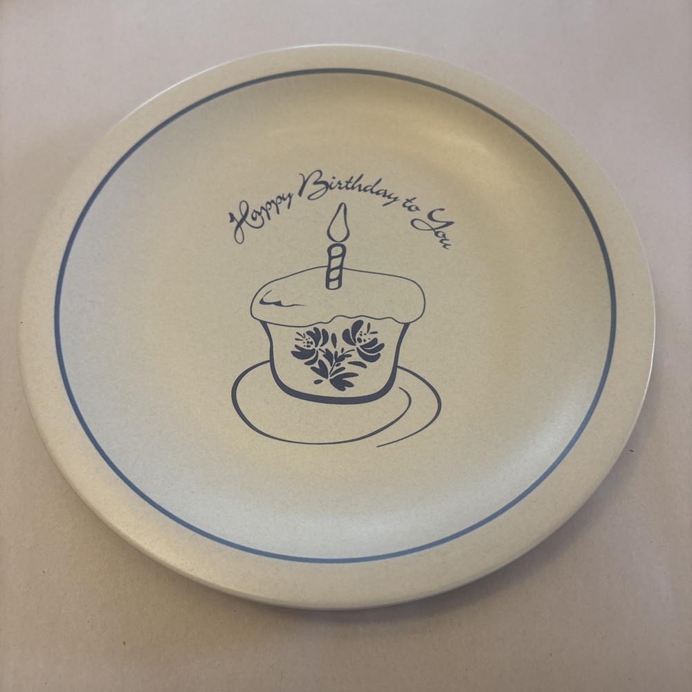 Pfaltzgraff Yorktowne Happy Birthday Cupcake Plate 9 7/8” Nice
