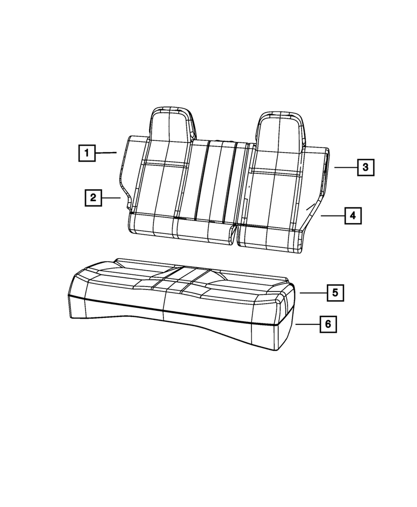 Genuine Mopar Rear Seat Back Cover 1PU52DK7AA