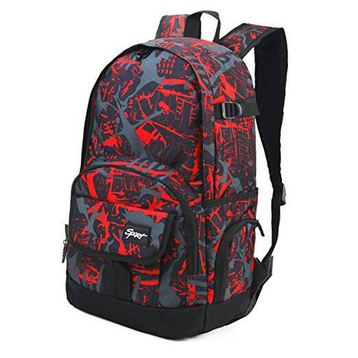 School Backpack Travel Bag for Men & Women Lightweight College Back New Red