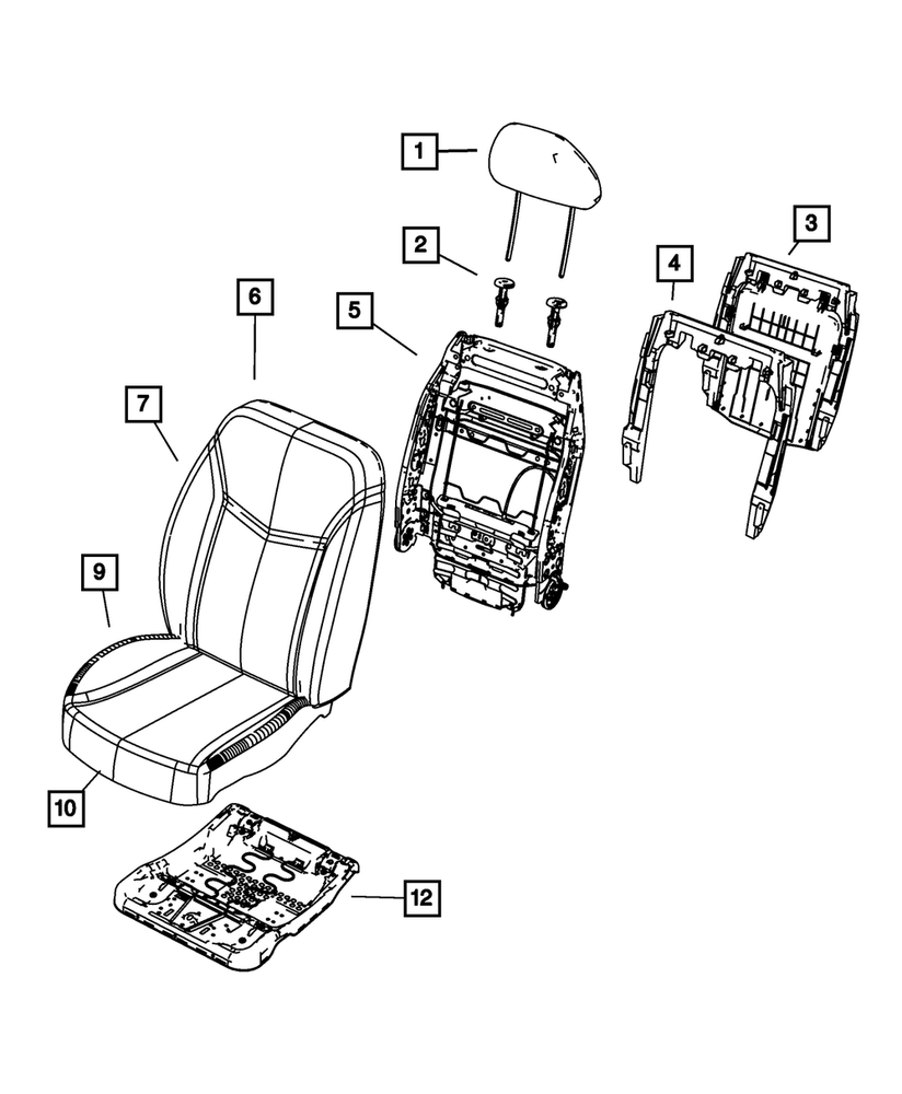 Genuine Mopar Front Seat Back Cover Right 1FK381D5AA