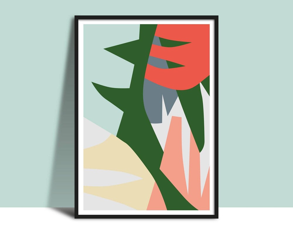 Instant Leaves Botanical Wall Art Abstract Contemporary Poster Bold Leaf Poster