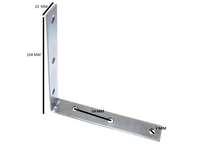 Corner Brace Angle Bracket 150mm X 25mm X 2.5mm Hole ZP Pack Of 50