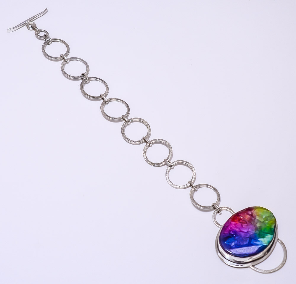 Solar Eye Quartz - India 925 Sterling Silver Bracelet 7.99