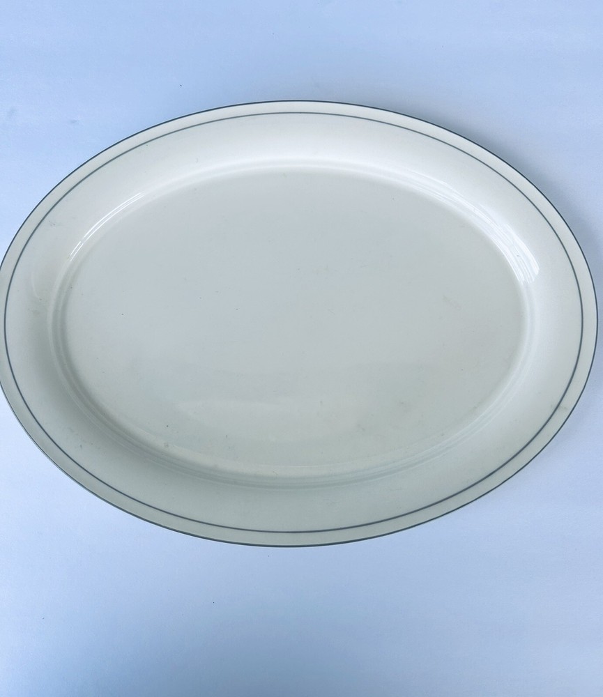 Lenox Chinastone 14-Inch Grey Pattern Oval Platter USA Made