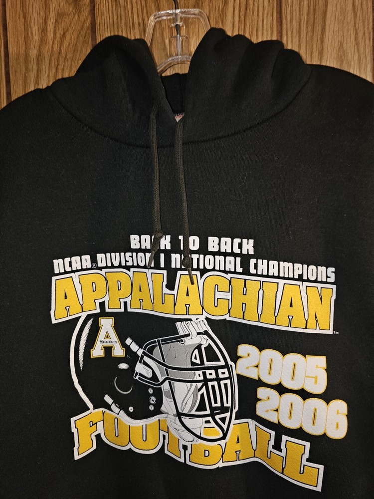 Vintage Appalachian State University 2005-06 Large Black Graphic Logo Hoodie