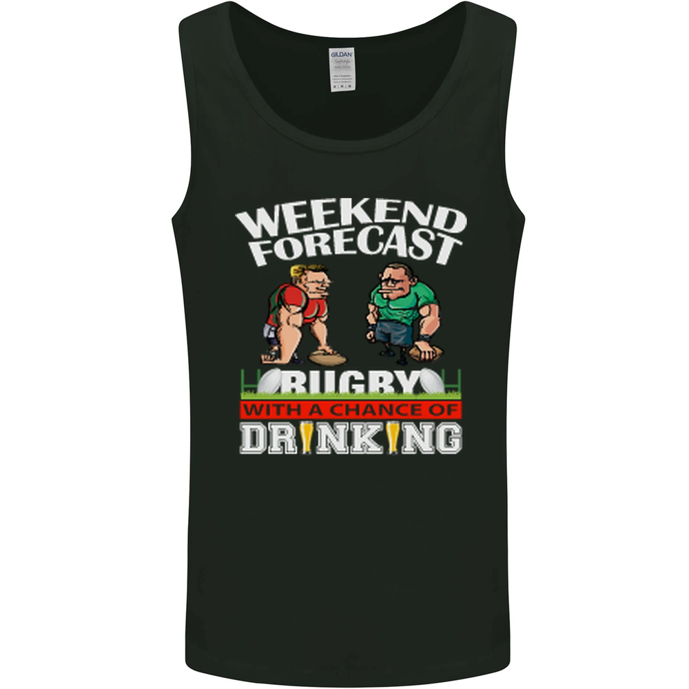 Weekend Forecast Rugby Funny Beer Alcohol Mens Vest Tank Top