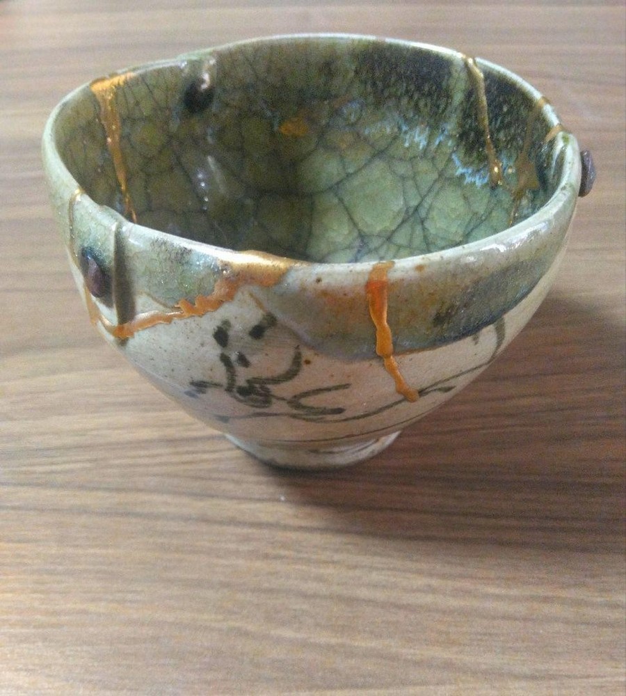 Soma Ware Tea Bowl Kintsugi Repair Ceramic Art Item