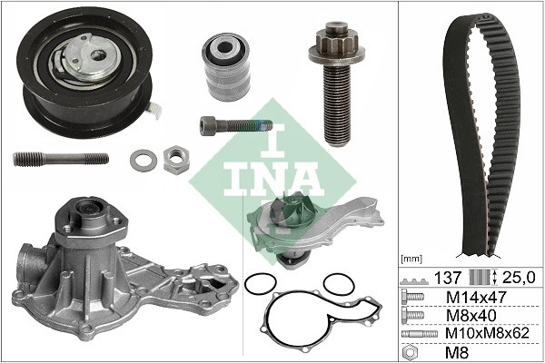 530 0377 30 INA Water Pump + Timing Belt Kit for Ford, Seat, VW