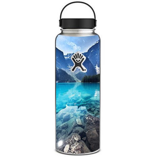 Skin Decal for Hydro Flask 40 oz Wide Mouth / Mountain lake, clear water