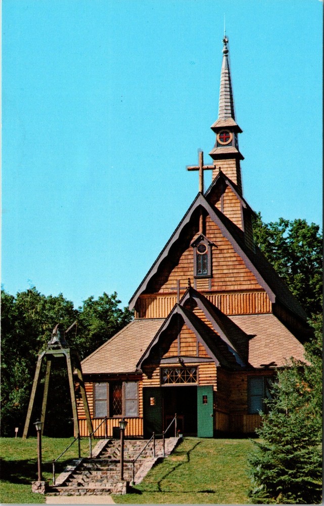 Lutheran Chapel on the Hill on Green Lake Near Spicer Minnesota Vintage Postcard