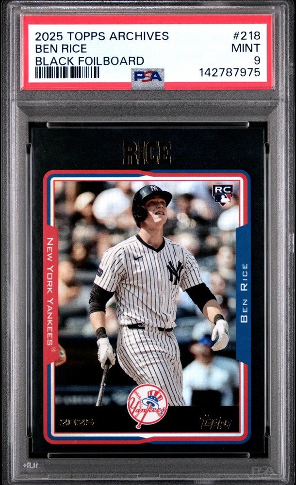 Ben Rice  2025 Topps Archives #218 Black Foilboard PSA 9-Mint Yankees (RC)