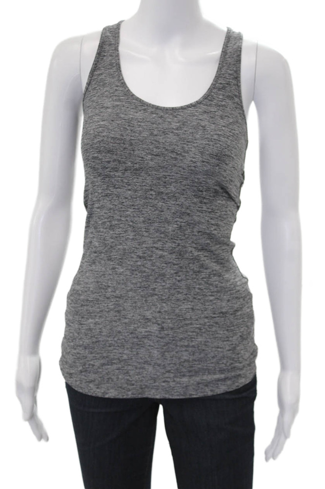 Lululemon Women Sleeveless Basic Tank Gray Polyester Round Neck Size 4Free Shipping in US $100+ Orders | $6.95 Orders Below