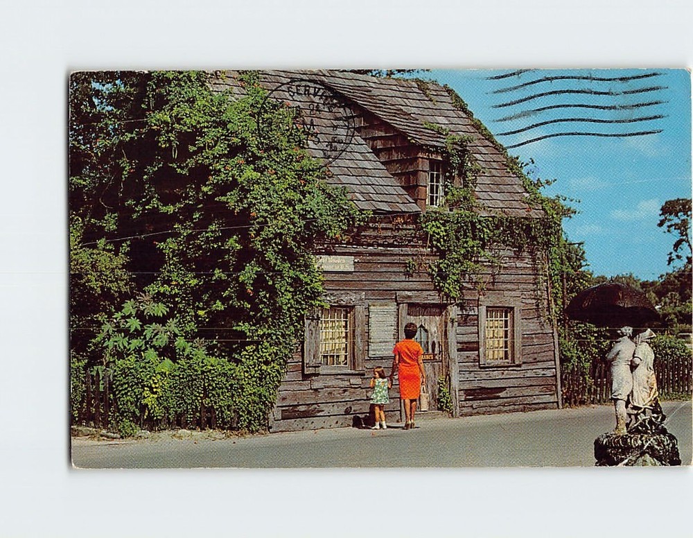 Postcard Oldest Wooden Schoolhouse St. Augustine Florida USA
