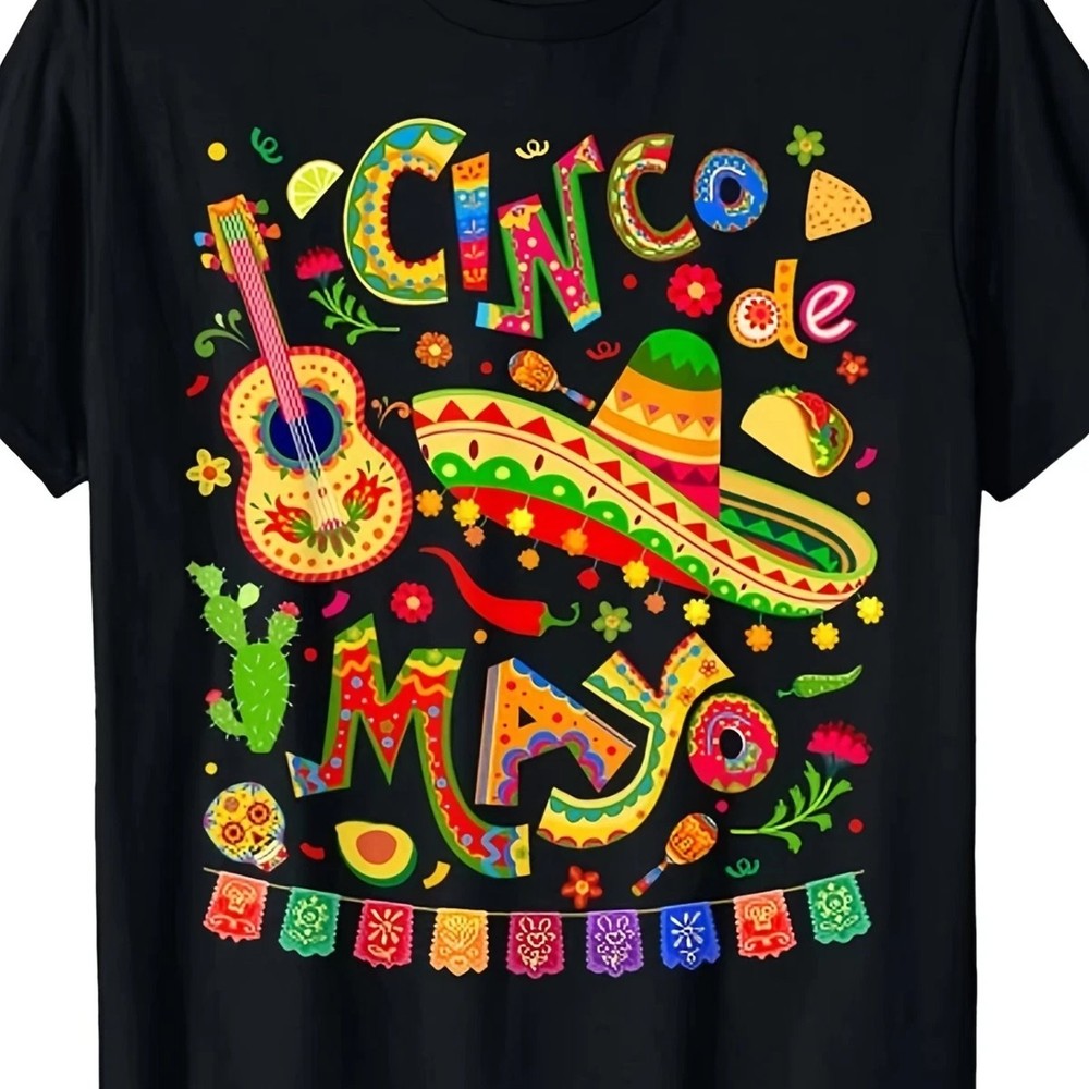 Colorful Cinco De Mayo Mexican Fiesta T-Shirt Unisex Vintage Graphic Tee