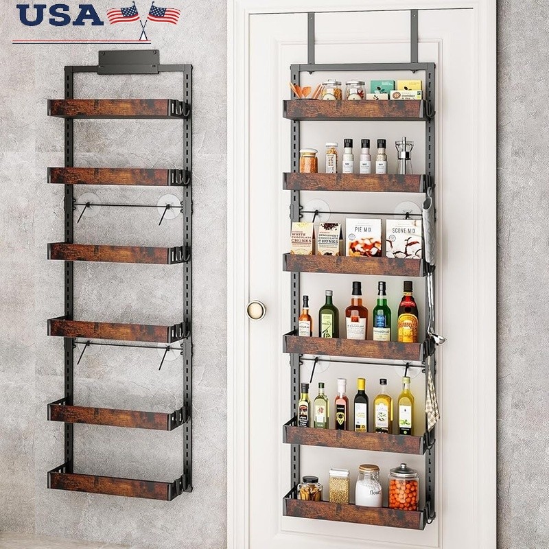 Over Door Organizer Adjustable Shelves Hooks Multifunctional Storage Rack New