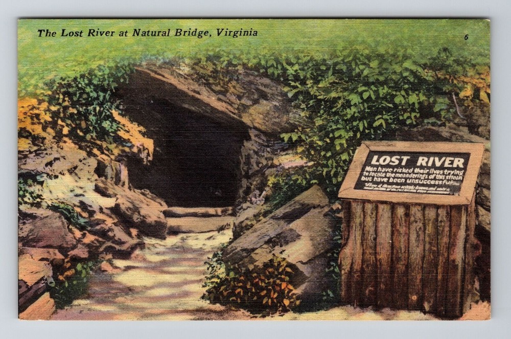 Natural Bridge VA -Virginia, The Lost River, Vintage Postcard