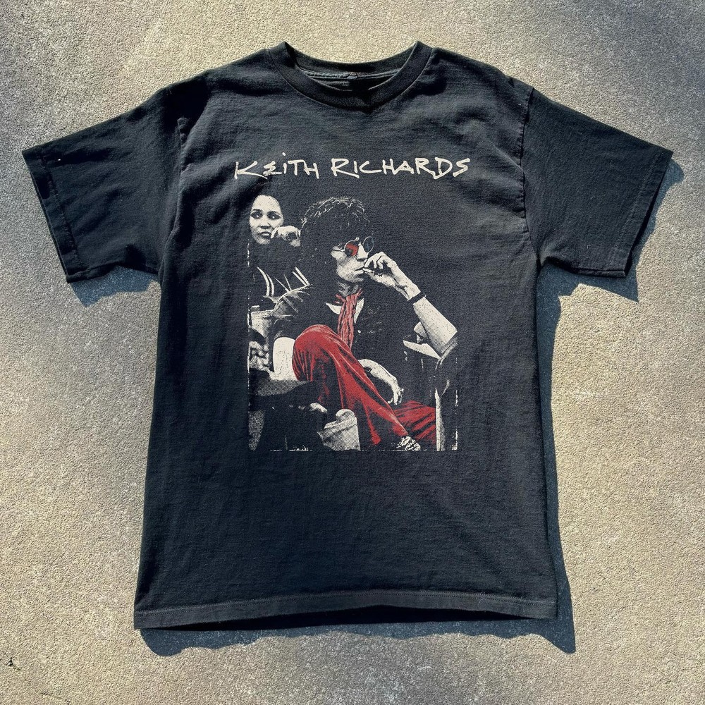 NEW! Keith Richards Rock Legend Graphic Unisex Black T-shirt Size S-5XL