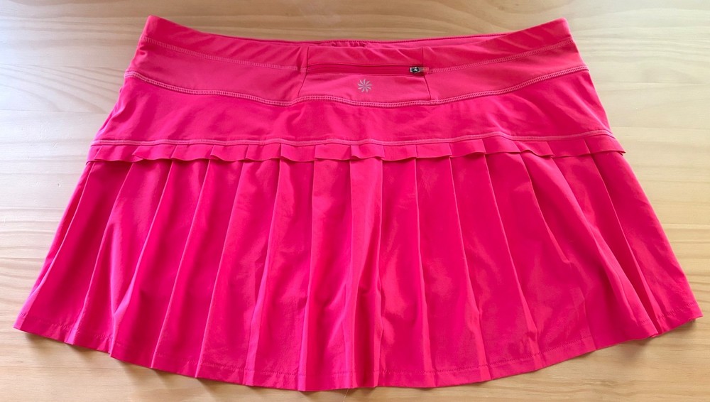 Athleta Skort Pleated Pink Size 1X Tennis All Sports Athletic Skirt w/ Pocket