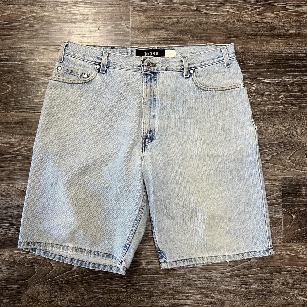 Vintage Levis SilverTab Loose Shorts Mens 36x11 Light Wash Denim baggy Jorts 90s