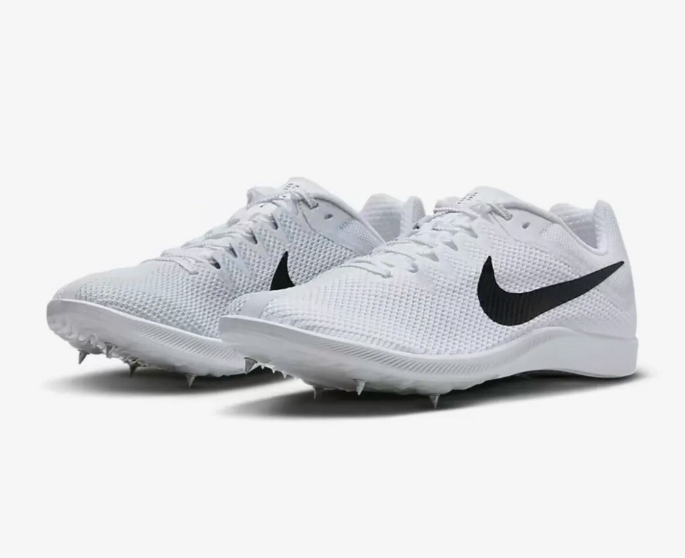 Nike Zoom Rival White Silver Black Track Shoes DC8725-100 Men Sz 11.5 Bag Spikes