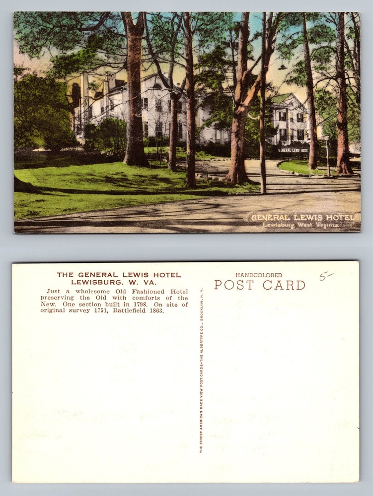 Lewisburg, WV-West Virginia, General Lewis Hotel Scene PC Vintage Postcard