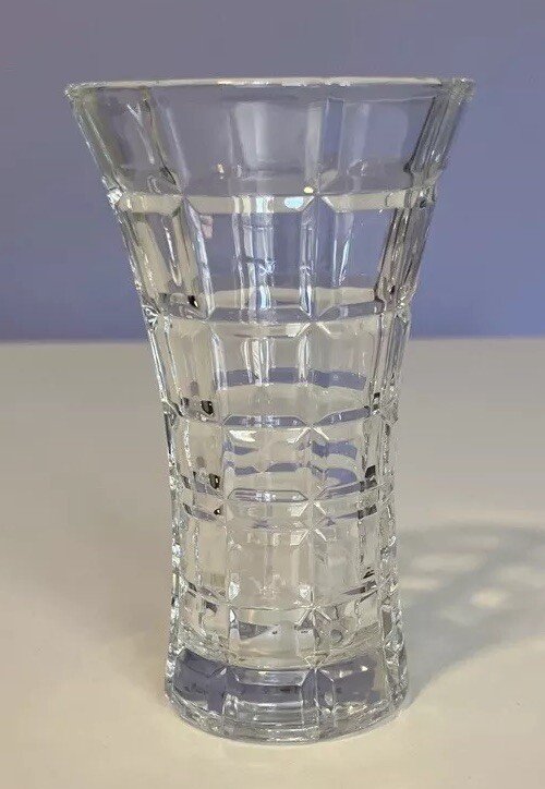 Mikasa Crystal Monarchy VZ006/612 Bud Vase Cross Hatch pattern 4 3/4