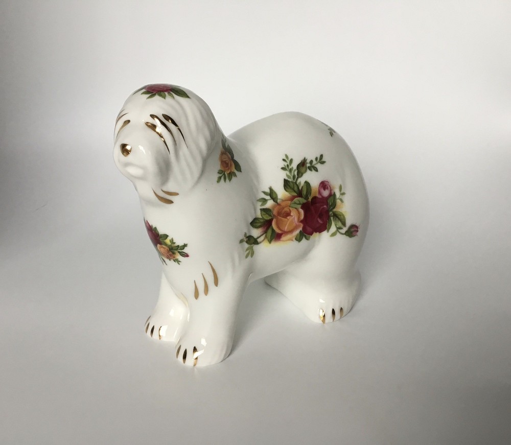 Vintage Royal Albert “Old Country Roses” Sheepdog Bone China -England