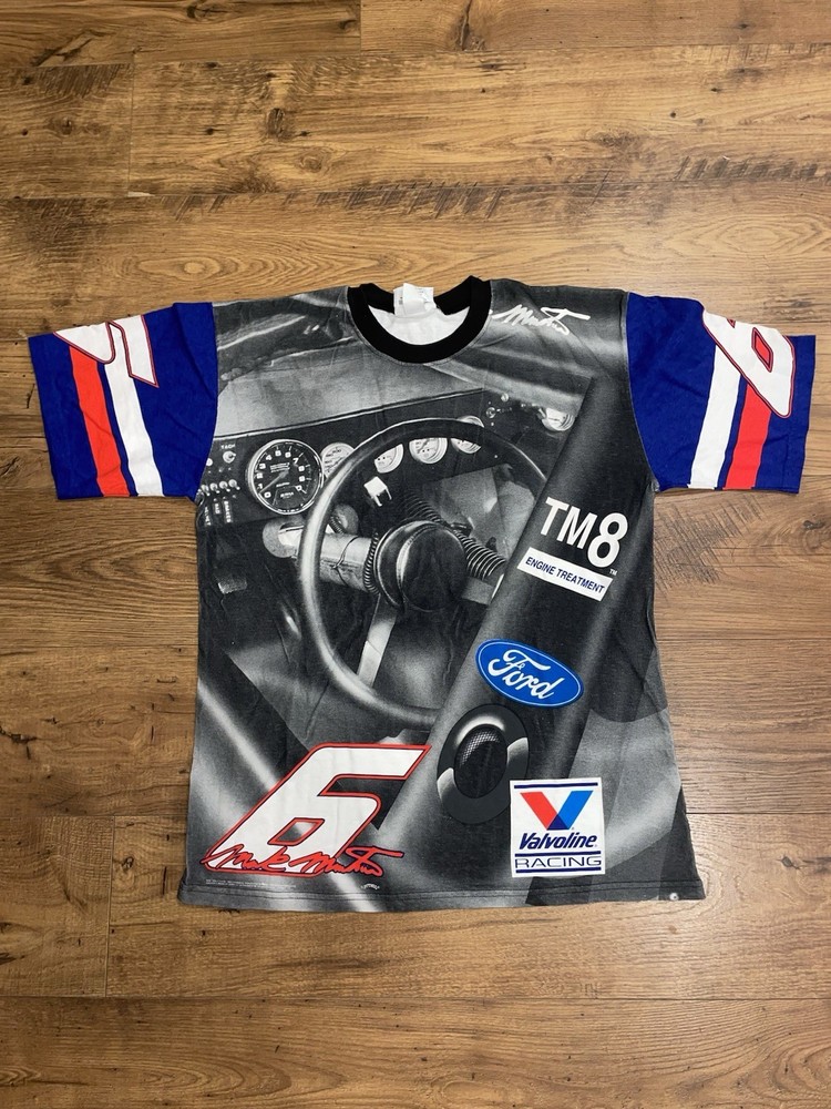 Mark Martin Thunderbird Valvoline T-Shirt Vintage NASCAR All-Over Print, Size L