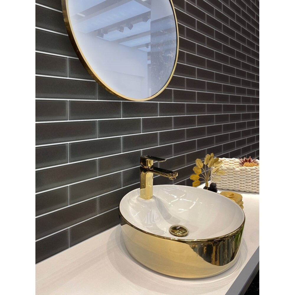 Apollo 3x12 Matte Ash Gray Glass Tile in 5 Grey Colorway