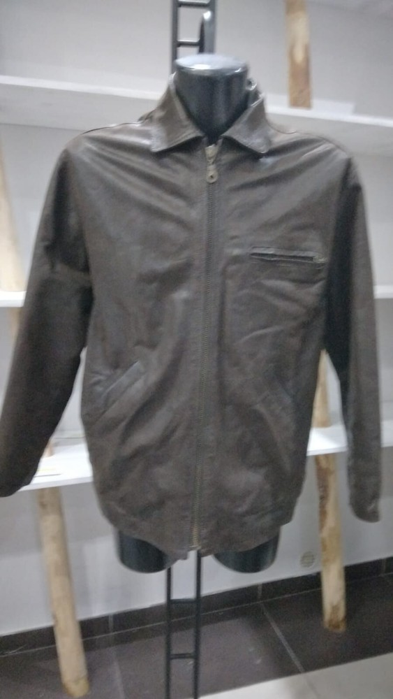 Jacket Real Leather Men in real leather Brown Size 48 PGC007LZ