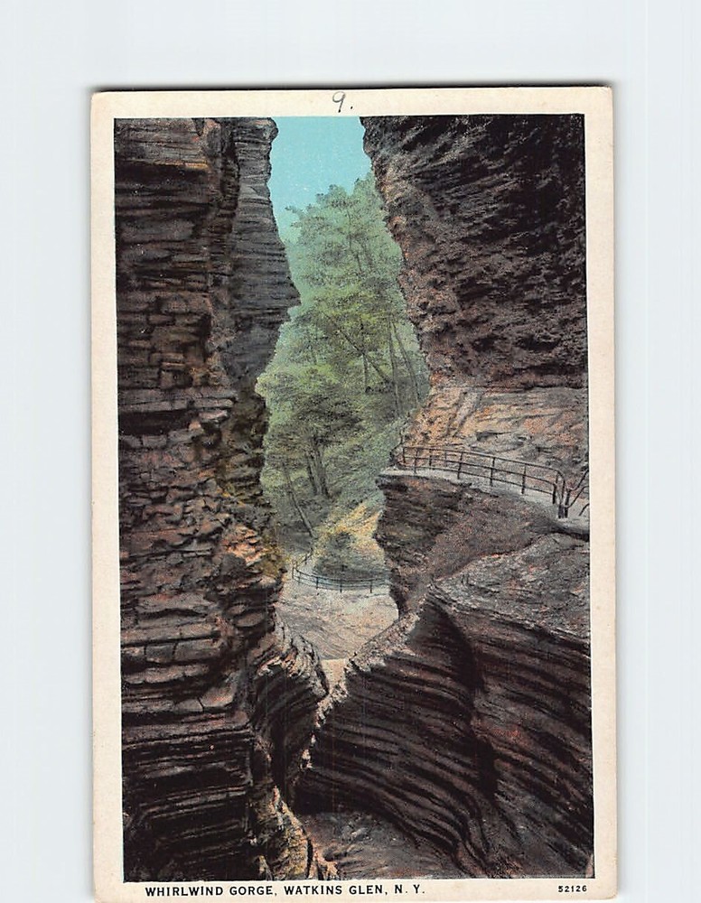 Postcard Whirlwind Gorge Watkins Glen NY