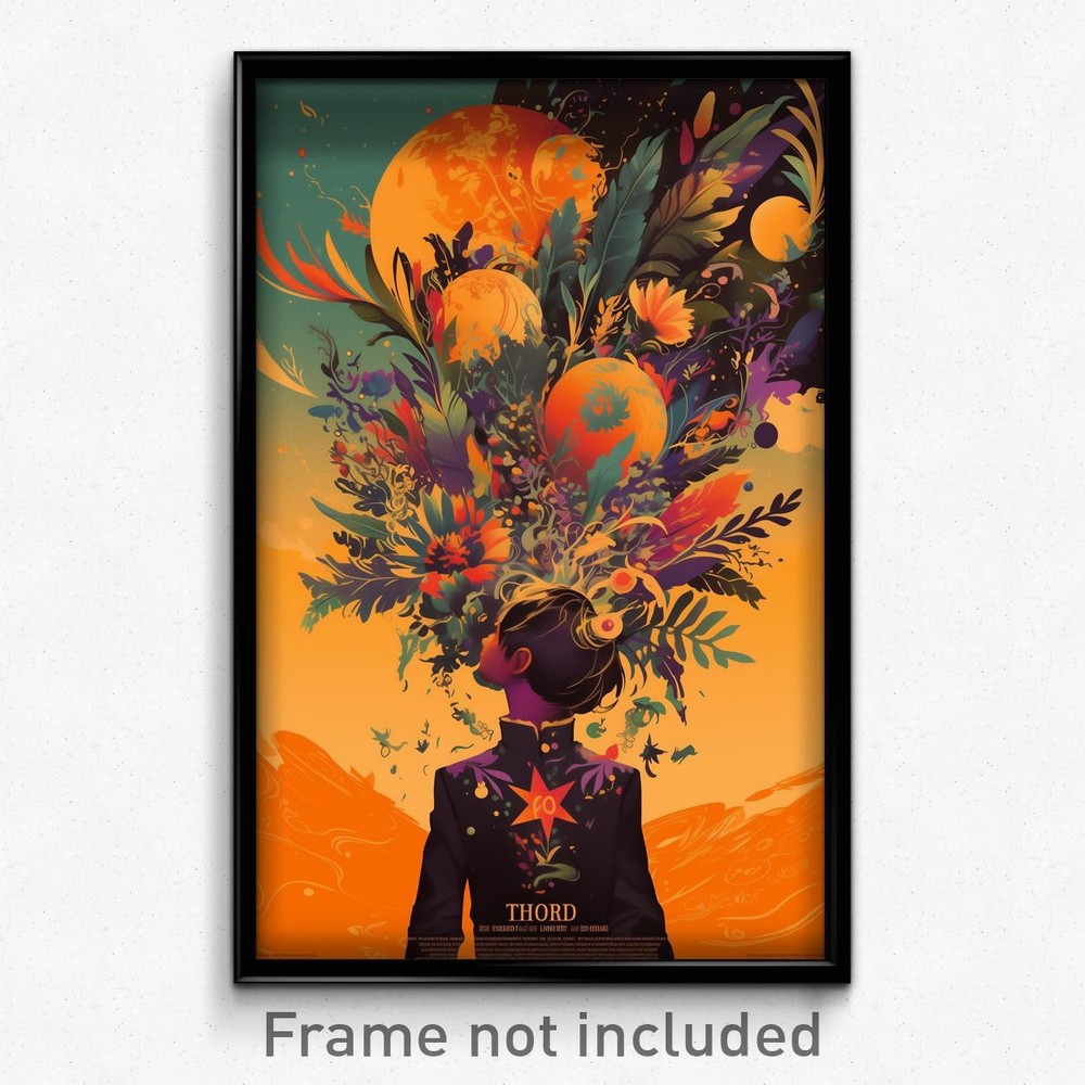 Dispirited Boy French Movie Poster with Quirky Feather Hair Ornament