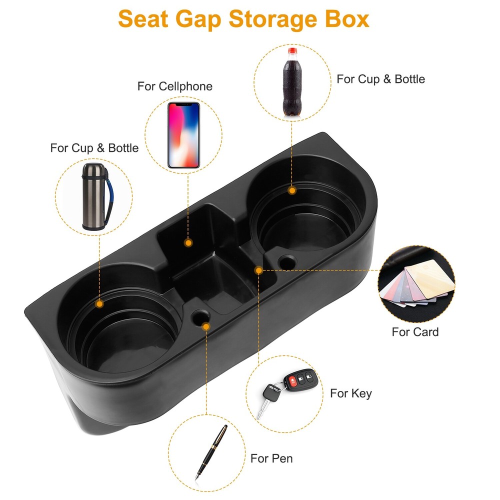 Car Cup Holder Console Side Key Phone Holder Seat Gap Filler Storage Organizer