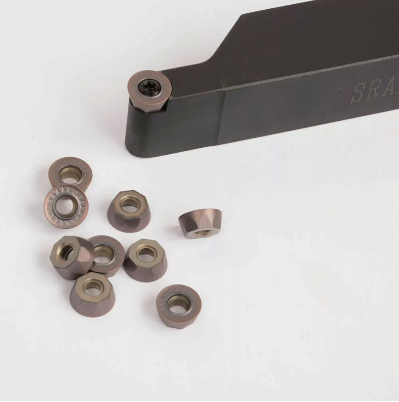 25mm SRAPR 2525M08 Lathe Tool Holder with 10 RPMT08T2 Carbide Inserts