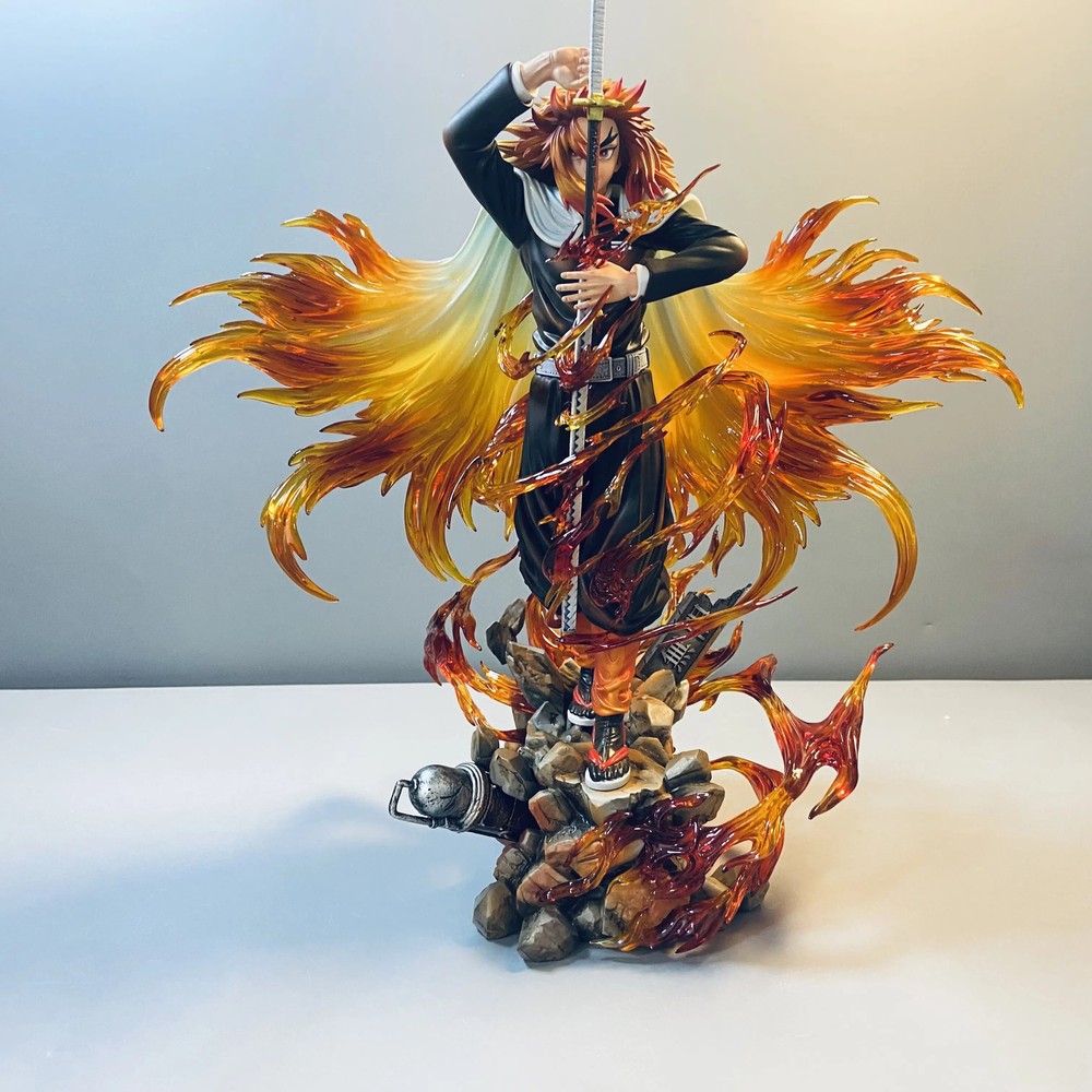 30cm Demon Slayer Rengoku Kyojuro Anime GK Statue Collectible Model