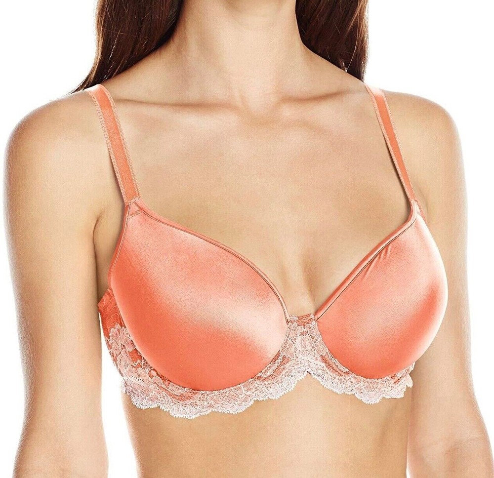 Wacoal Lace Affair Bra Orange Size 34B Padded Moulded Contour T-Shirt 853256 New