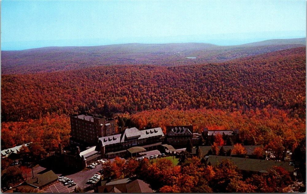 1950s Aerial View Pocono Manor Inn Top of Poconos Pennsylvania Vintage Postcard