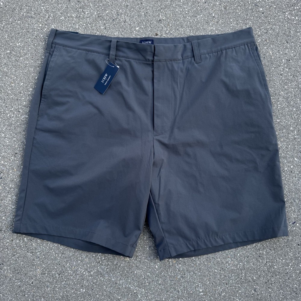 NEW J Crew 9” Tech Shorts Chino Gray Golf Performance Casual Preppy Stretch 38