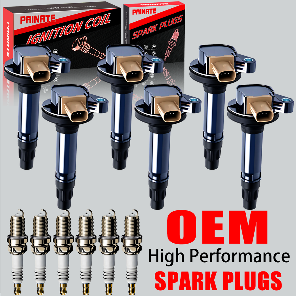 6X OEM Brand Ignition Coil & 6X Iridium Spark Plug For Ford F-150 3.5L V6 UF646
