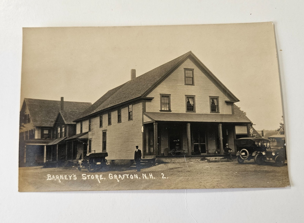 Early 1920's RPPC Photo Postcard Barney's Store Grafton NH $2.00 Shipping