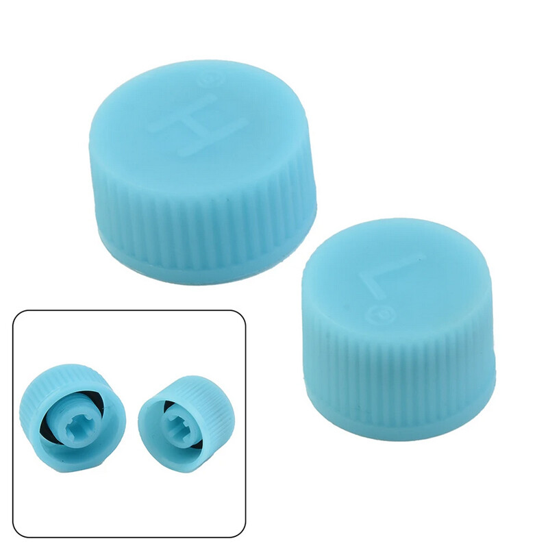 2Pcs High & Low Pressure Car A/C System Valve Caps Core Air Conditioning Service