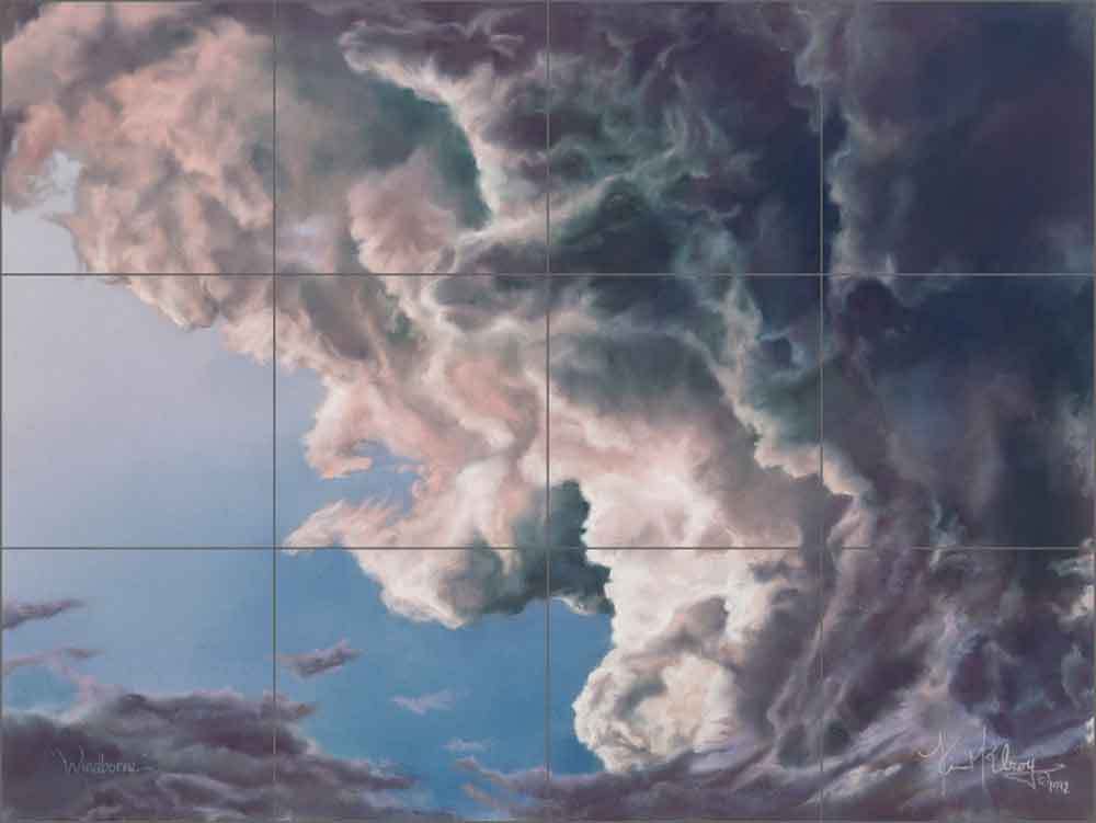 Ceramic Tile Mural Kitchen Backsplash McElroy Horse Equine Cloud Art KMA021