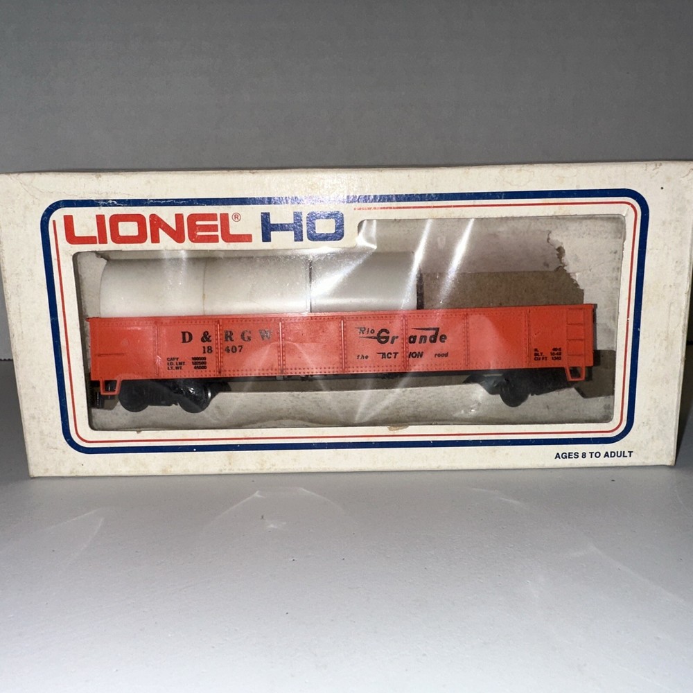 Vintage HO Scale Lionel D&RGW 8730 Rio Grande Steel Open Gondola with Load