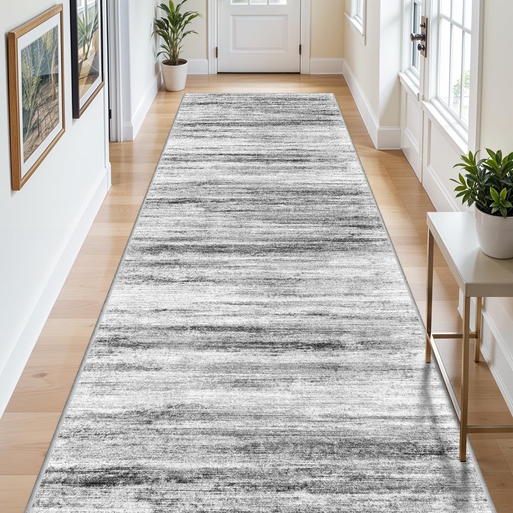 4x10 Wide Washable Runner Rug: Easy-to-Clean Runners for Hallway Entryway Kit...
